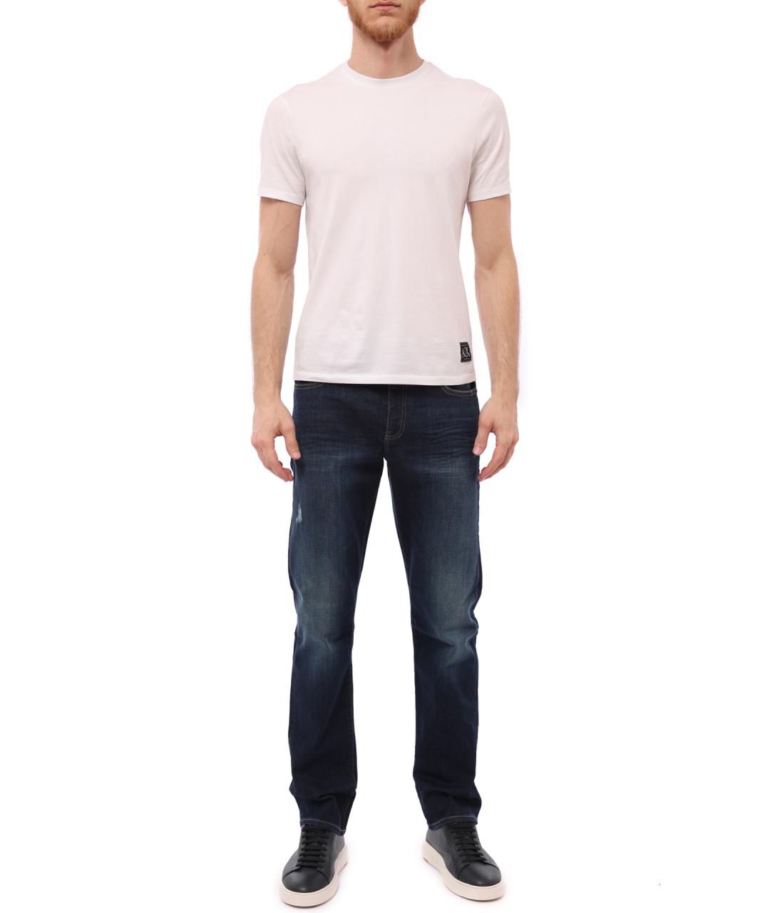 ARMANI EXCHANGE Синие хлопковые прямые джинсы, фото 2