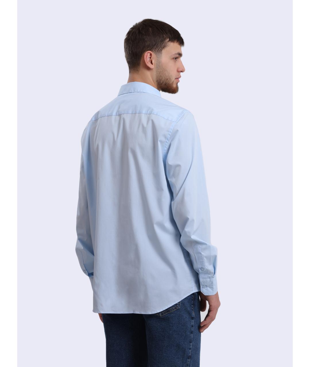 CALVIN KLEIN Голубая хлопковая кэжуал рубашка, фото 5