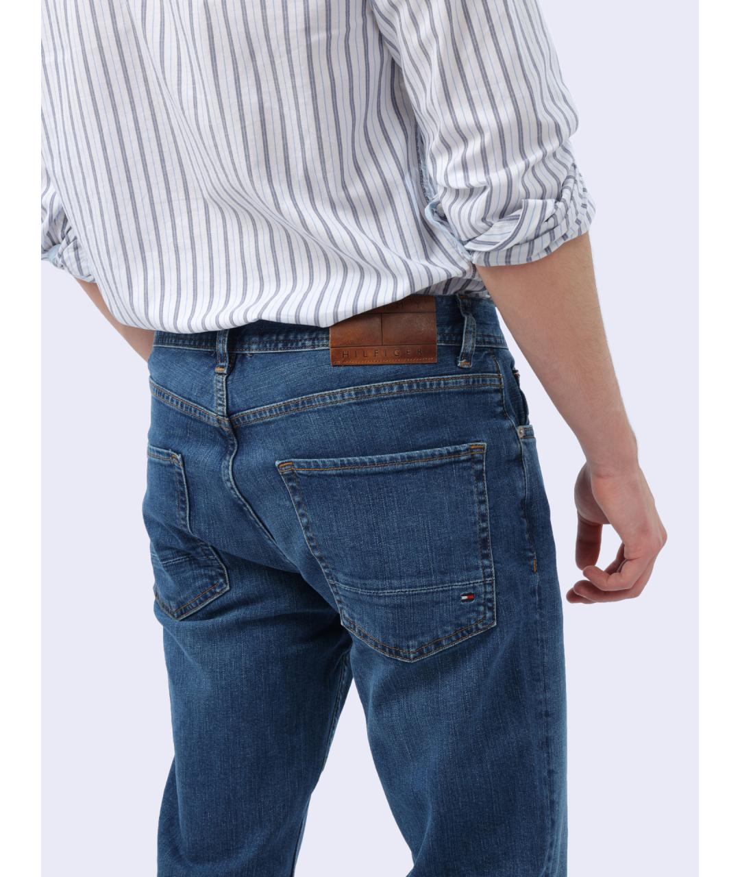 TOMMY HILFIGER Синие хлопковые прямые джинсы, фото 6