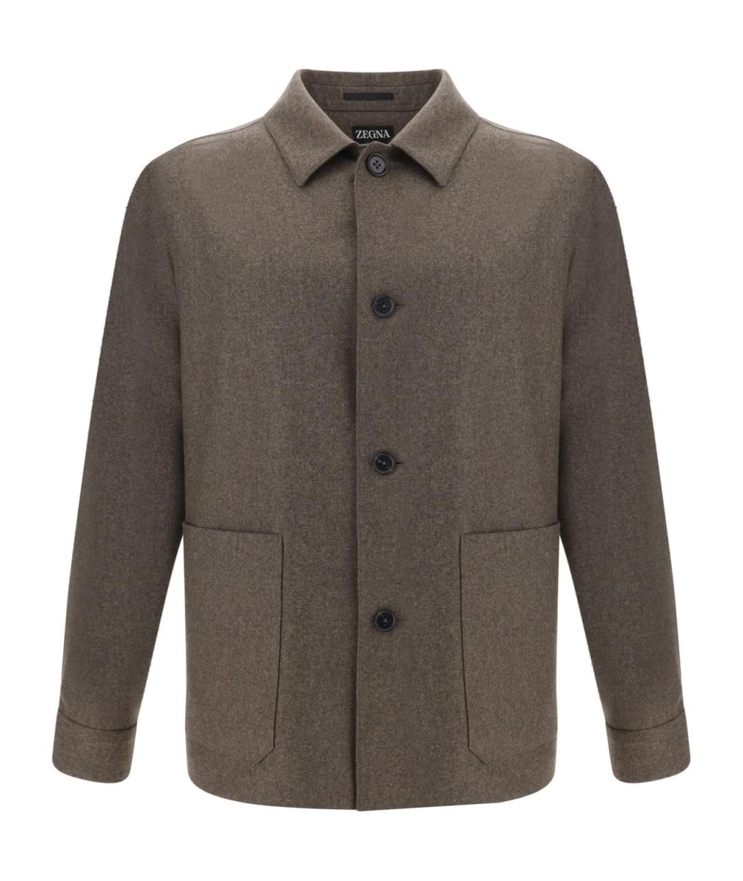 ZEGNA Коричневый шерстяной пиджак, фото 1