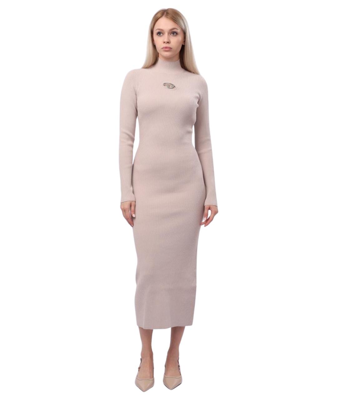 DIESEL Бежевое вискозное повседневное платье, фото 1