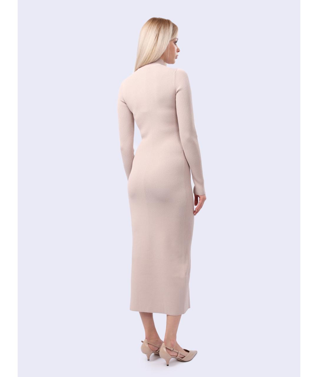 DIESEL Бежевое вискозное повседневное платье, фото 4