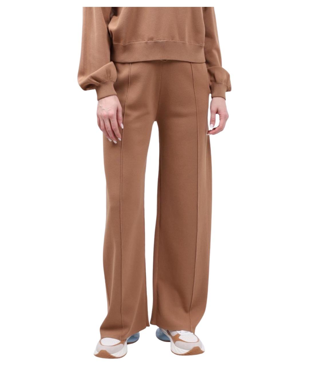 PINKO Коричневые прямые брюки, фото 1