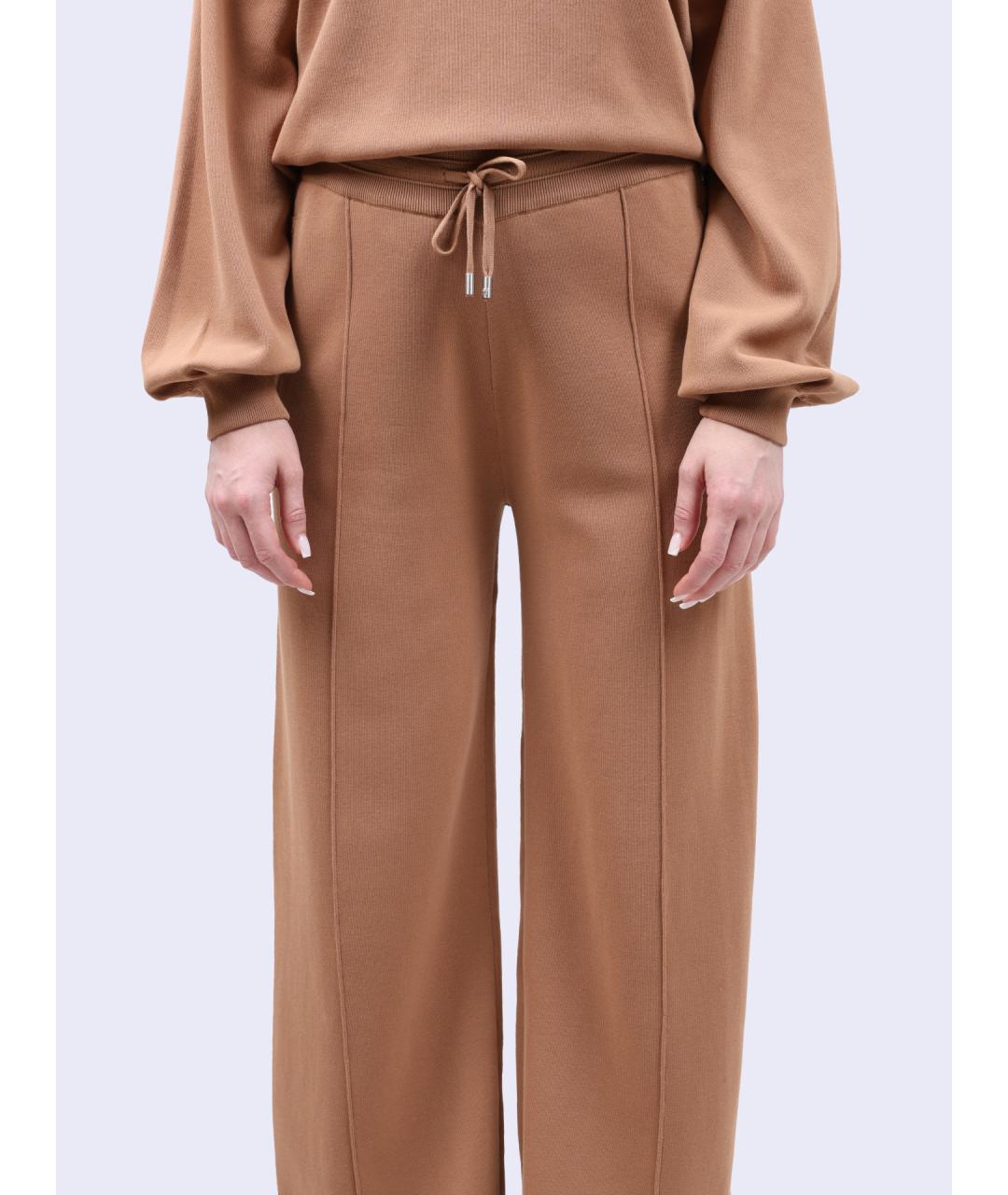 PINKO Коричневые прямые брюки, фото 4