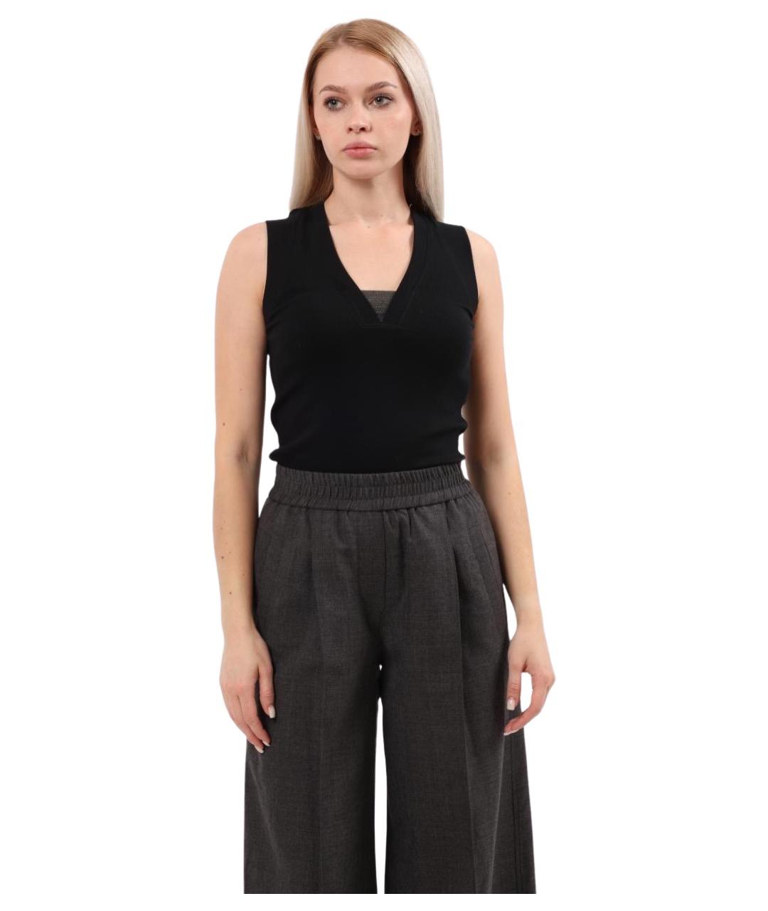 BRUNELLO CUCINELLI Черная майка, фото 1