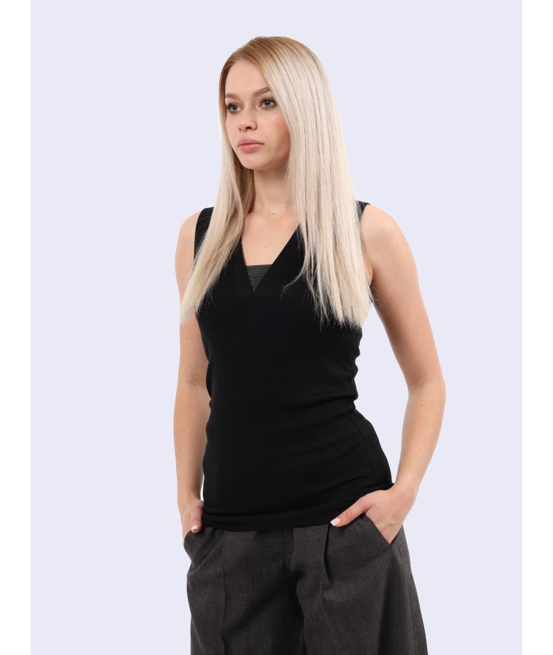 BRUNELLO CUCINELLI Черная майка, фото 2