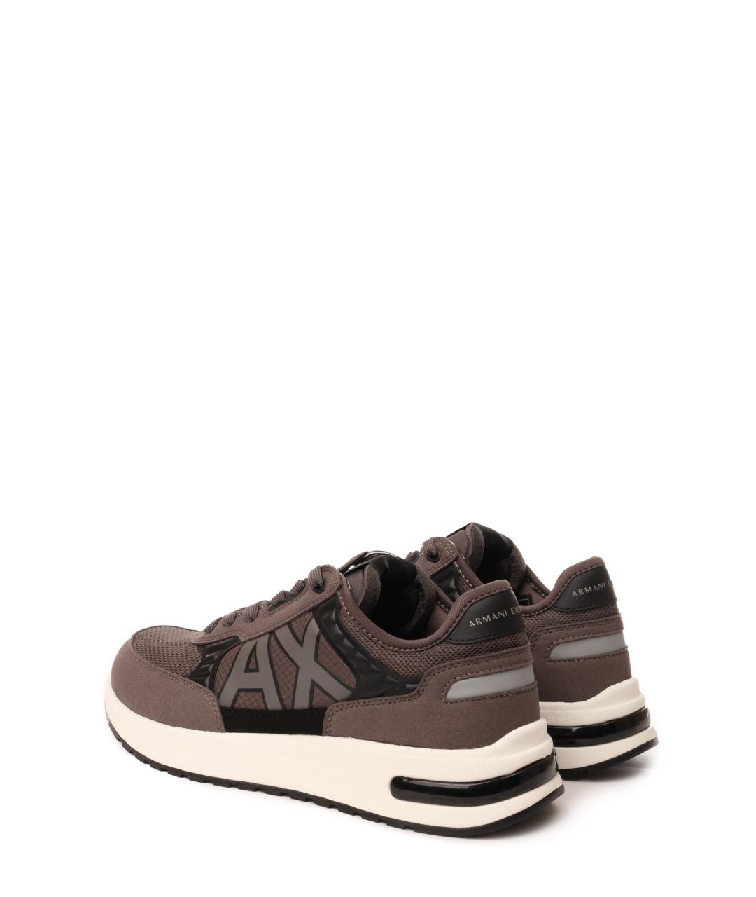 ARMANI EXCHANGE Коричневые текстильные низкие кроссовки / кеды, фото 3