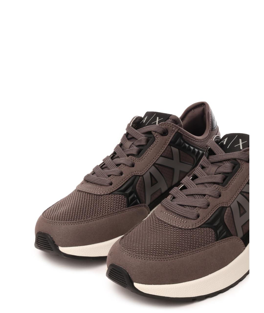 ARMANI EXCHANGE Коричневые текстильные низкие кроссовки / кеды, фото 6