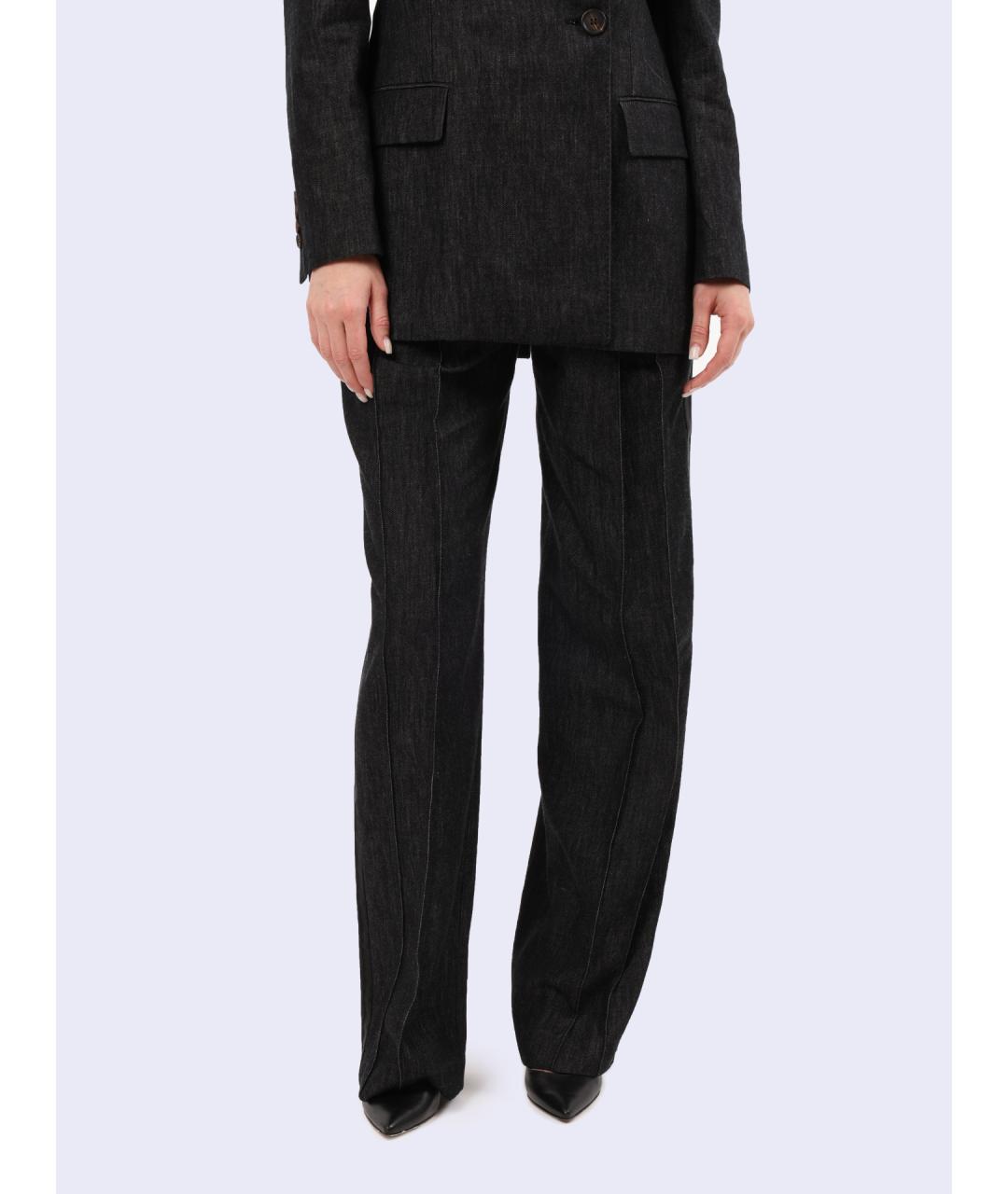 BRUNELLO CUCINELLI Черные прямые брюки, фото 4