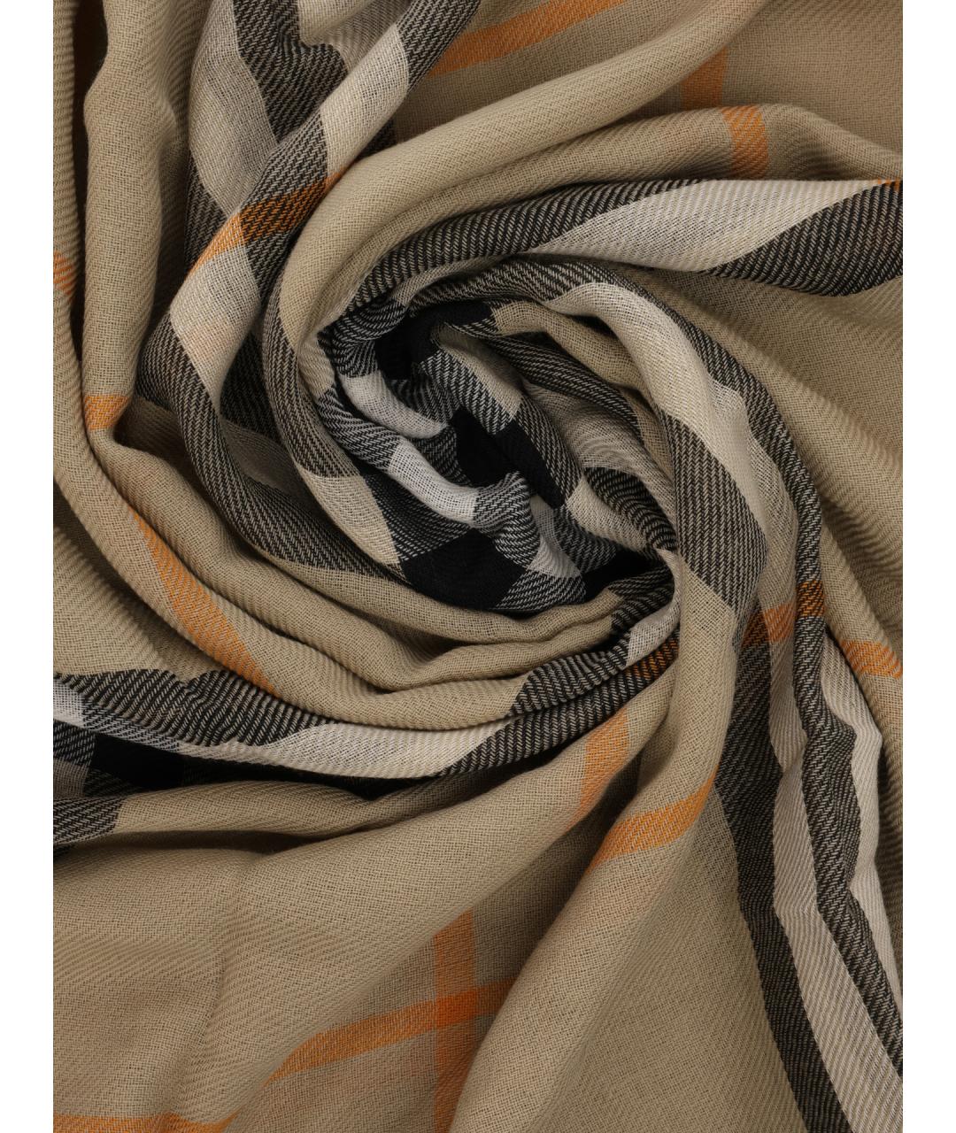 BURBERRY Бежевый шерстяной шарф, фото 2