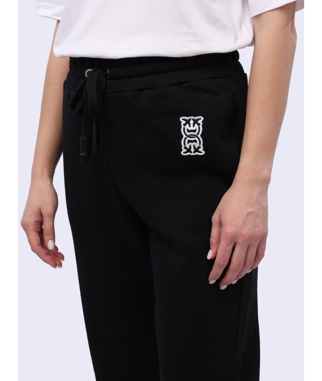 PINKO Черные хлопковые прямые брюки, фото 3