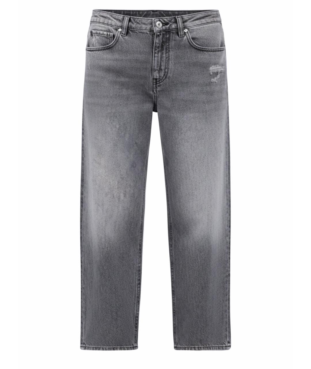 PINKO Серые хлопковые прямые джинсы, фото 1