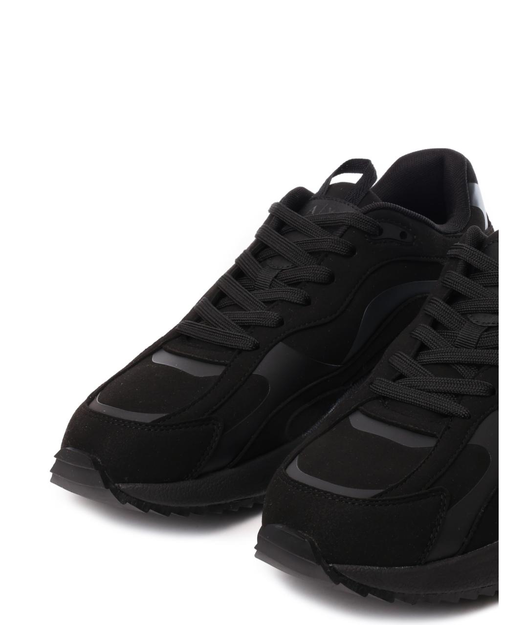 ARMANI EXCHANGE Черные замшевые низкие кроссовки / кеды, фото 5