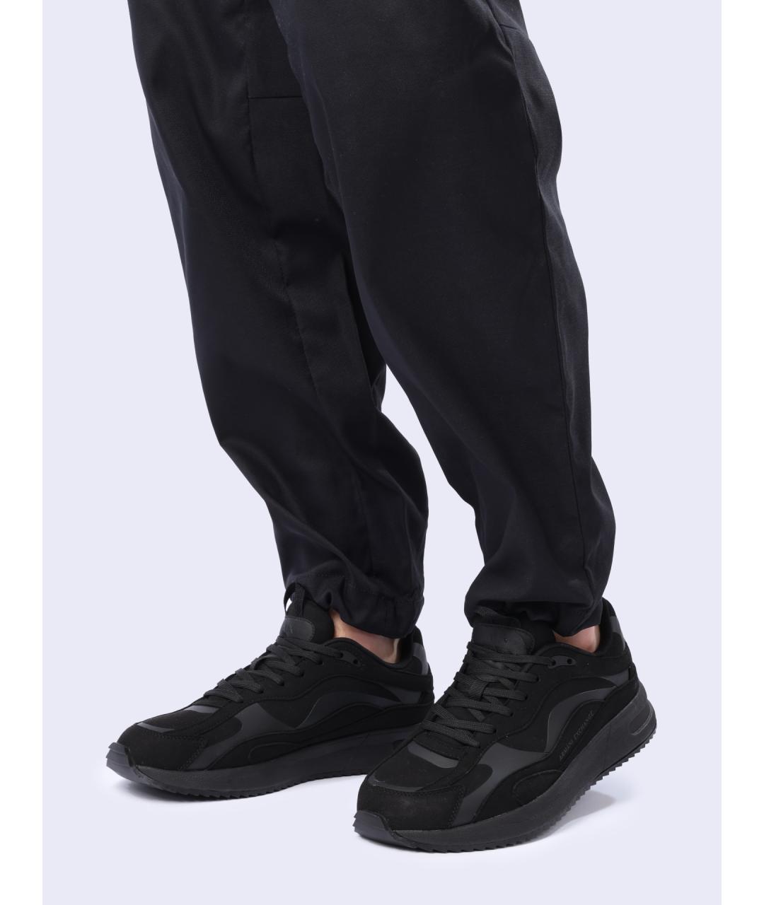 ARMANI EXCHANGE Черные замшевые низкие кроссовки / кеды, фото 6