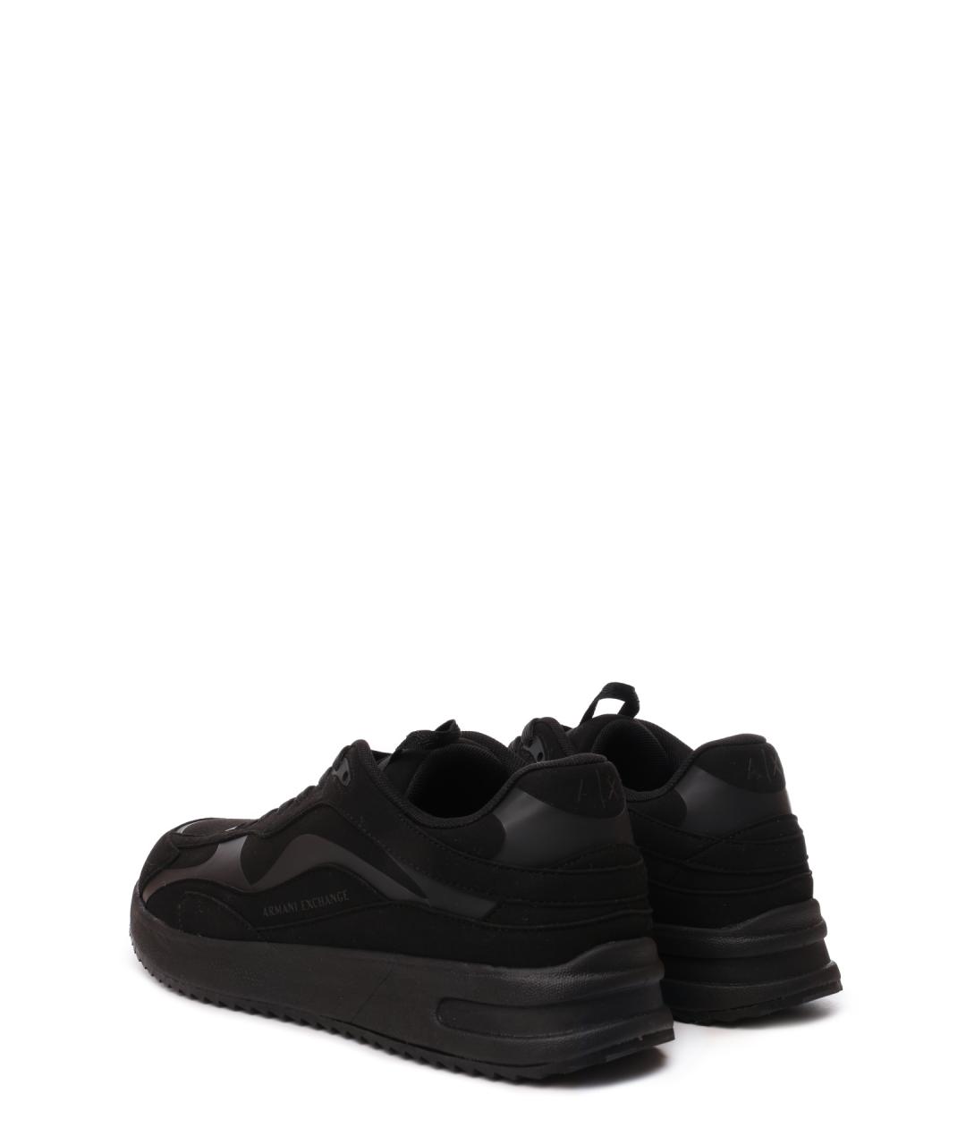 ARMANI EXCHANGE Черные замшевые низкие кроссовки / кеды, фото 3