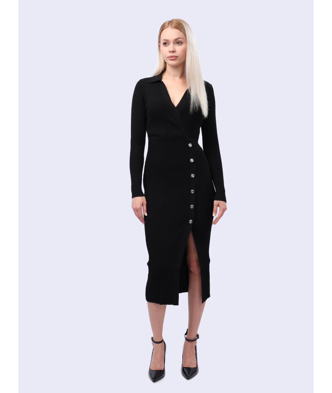 PINKO Черное полиамидовое повседневное платье, фото 5