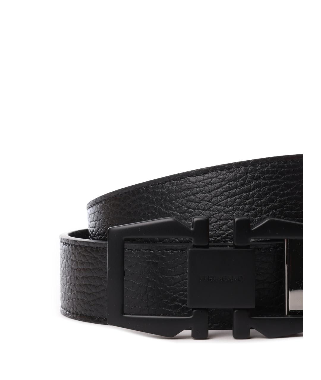 FERRAGAMO Черный кожаный ремень, фото 3