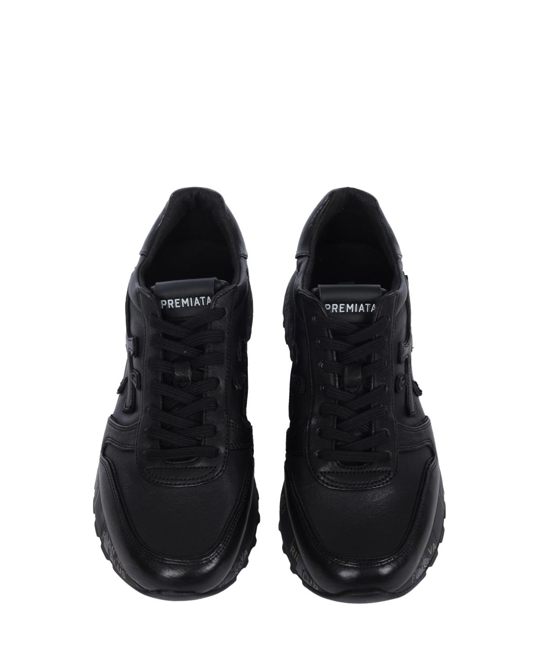 PREMIATA Черные кожаные низкие кроссовки / кеды, фото 3