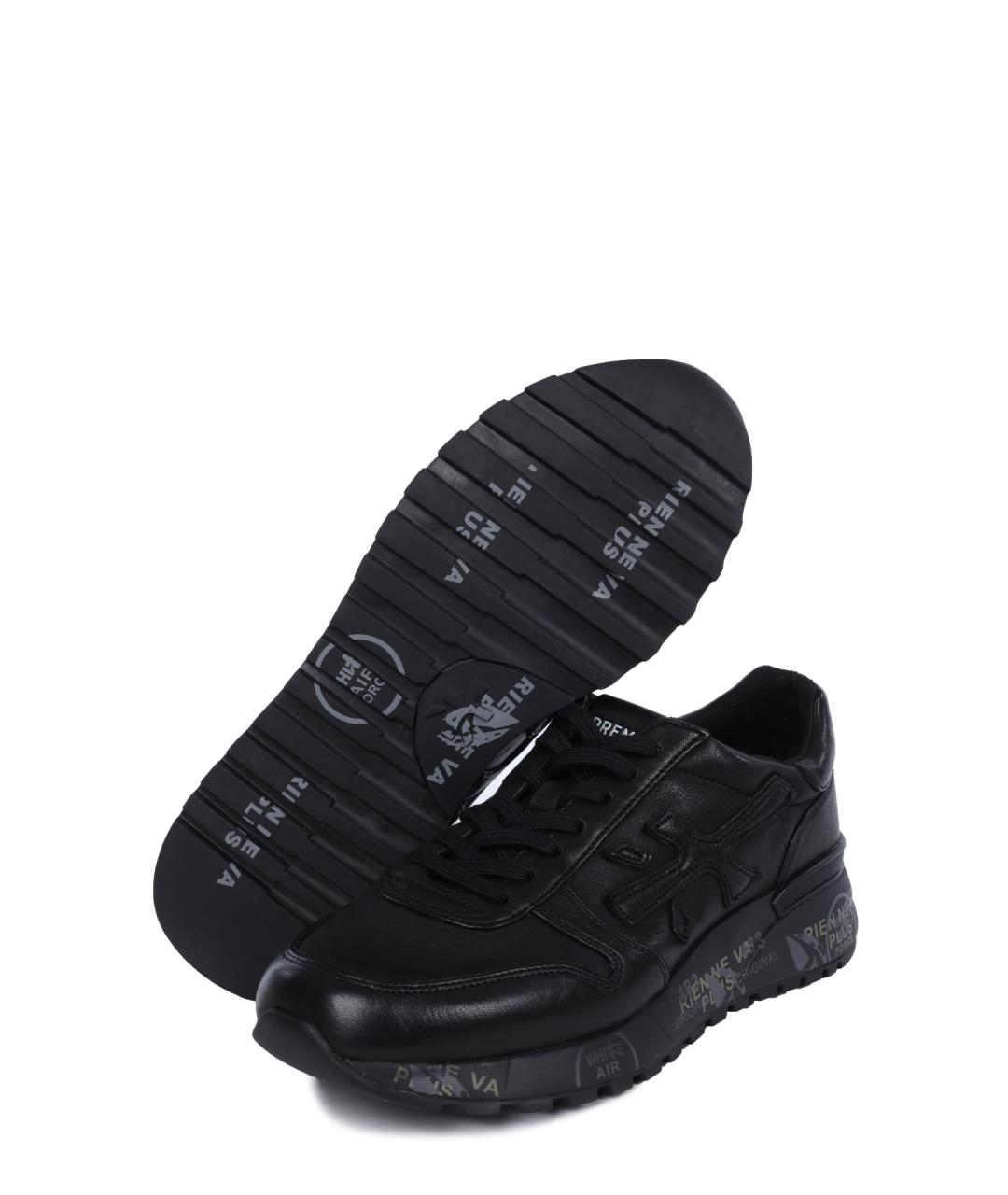 PREMIATA Черные кожаные низкие кроссовки / кеды, фото 4