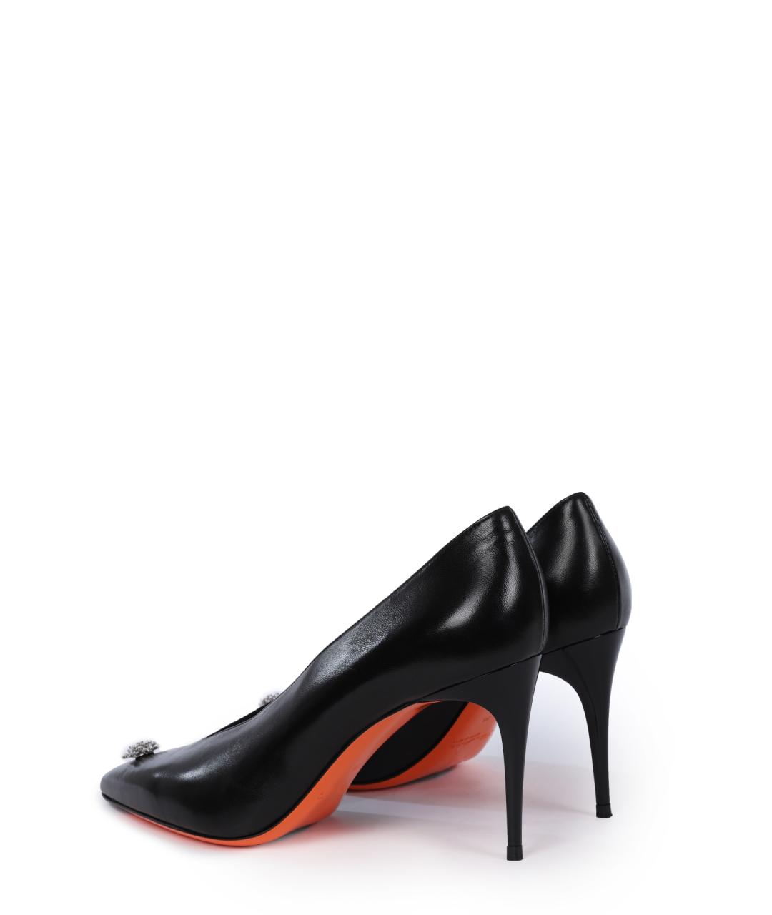 SANTONI Черные кожаные туфли, фото 4