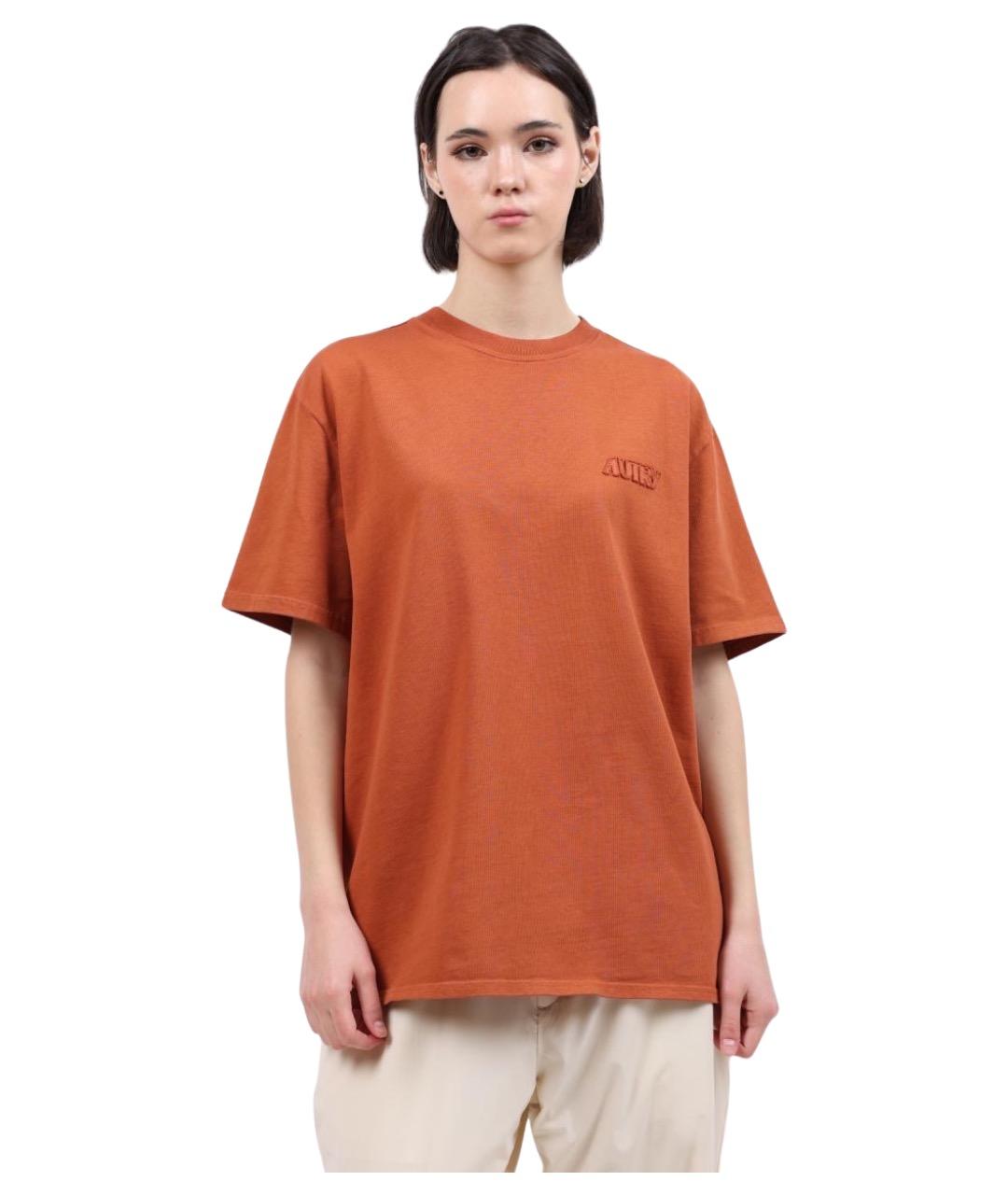 AUTRY Оранжевая хлопковая футболка, фото 1