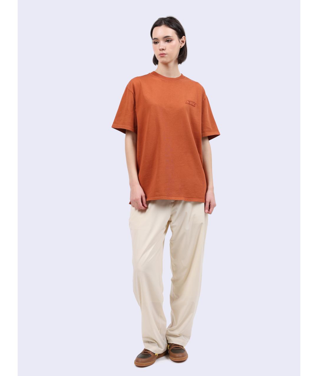 AUTRY Оранжевая хлопковая футболка, фото 2