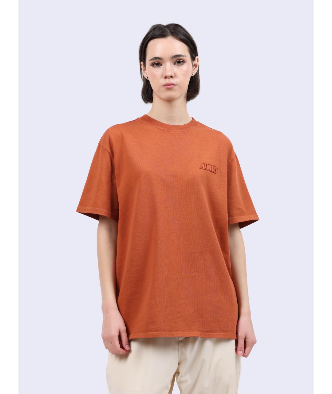 AUTRY Оранжевая хлопковая футболка, фото 5