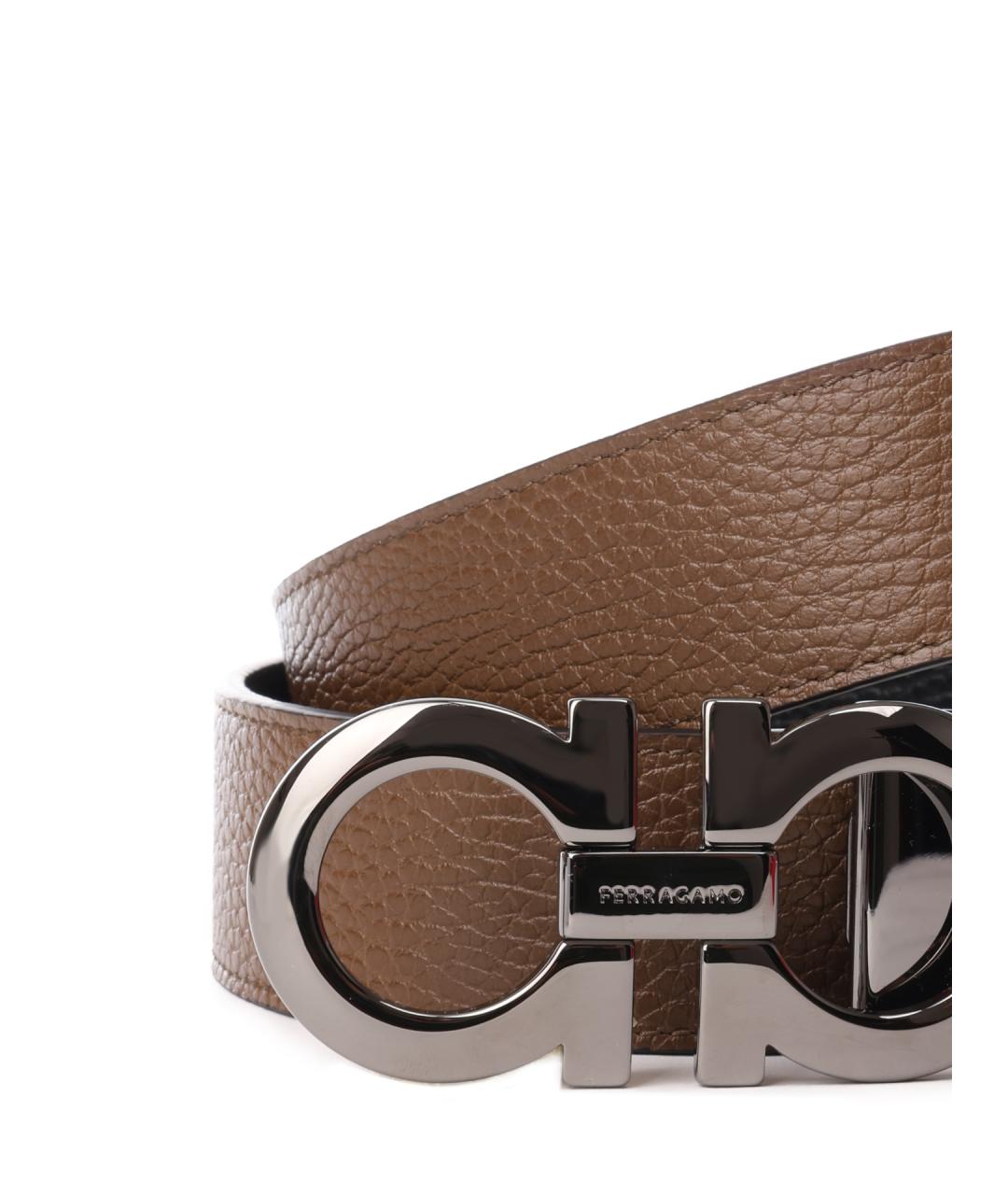 FERRAGAMO Коричневый кожаный ремень, фото 3