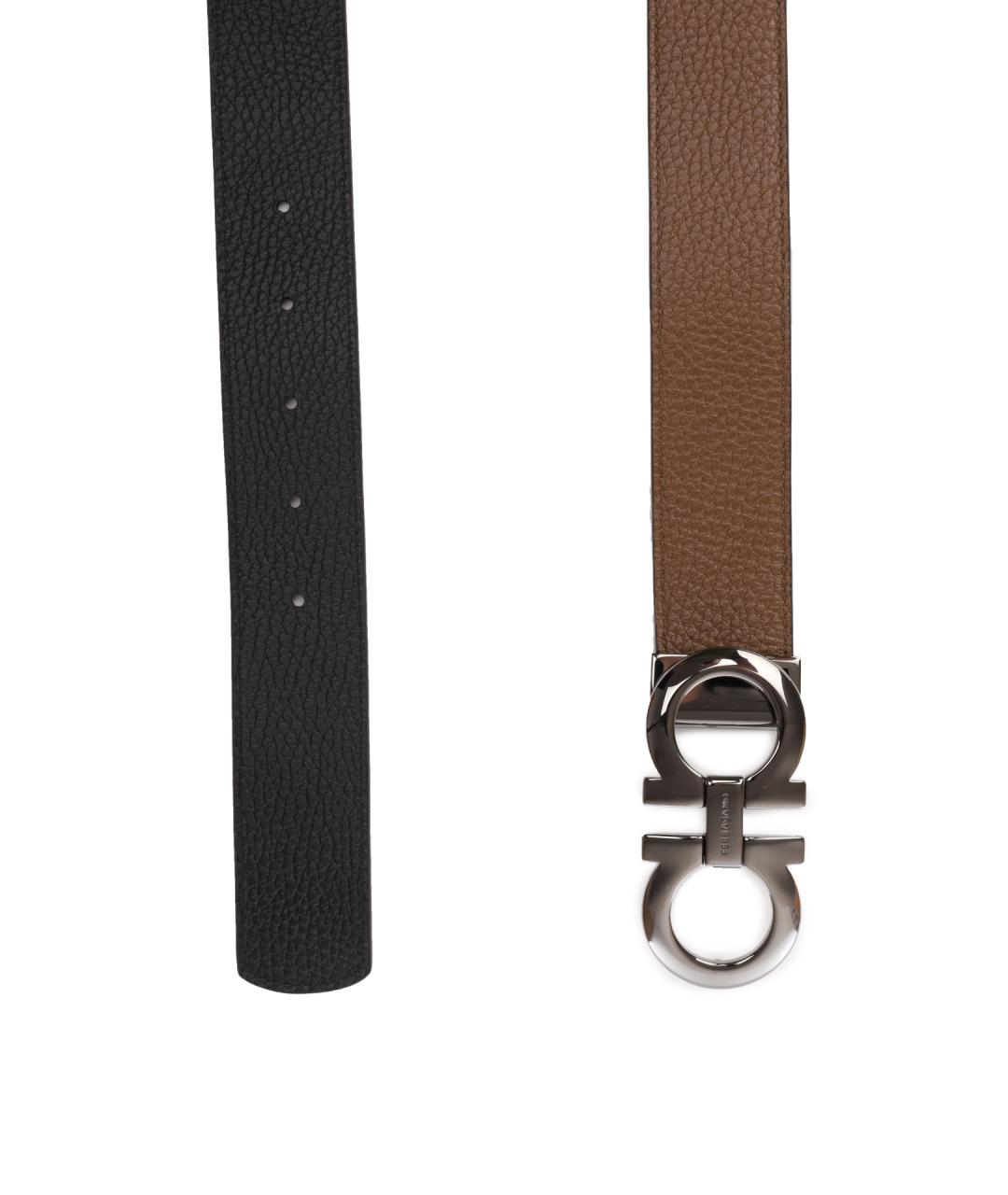 FERRAGAMO Коричневый кожаный ремень, фото 2