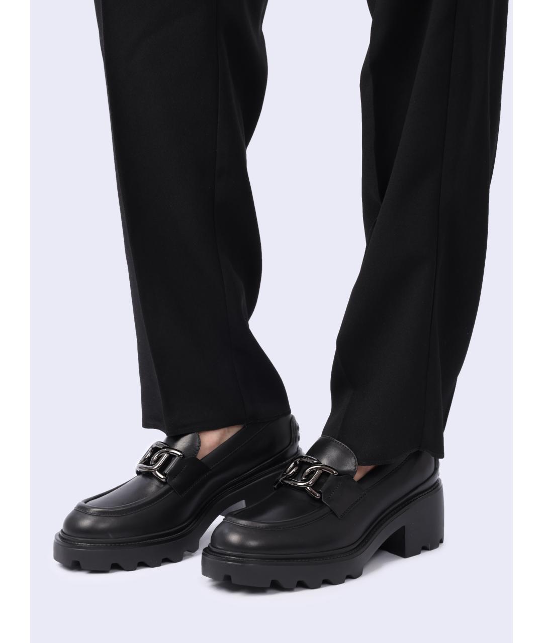 TOD'S Черные кожаные лоферы, фото 2