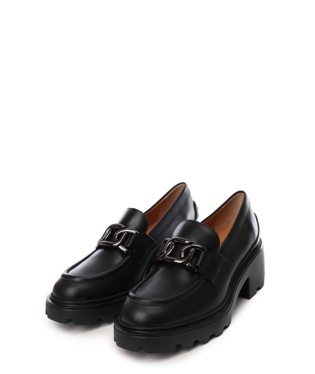 TOD'S Черные кожаные лоферы, фото 3