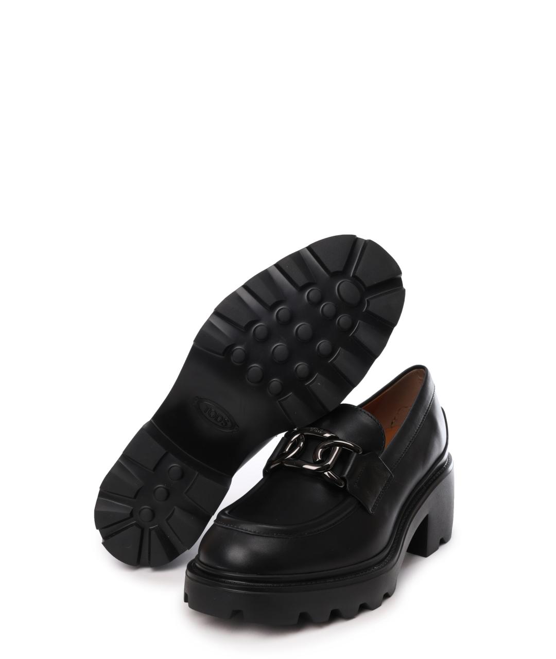TOD'S Черные кожаные лоферы, фото 5