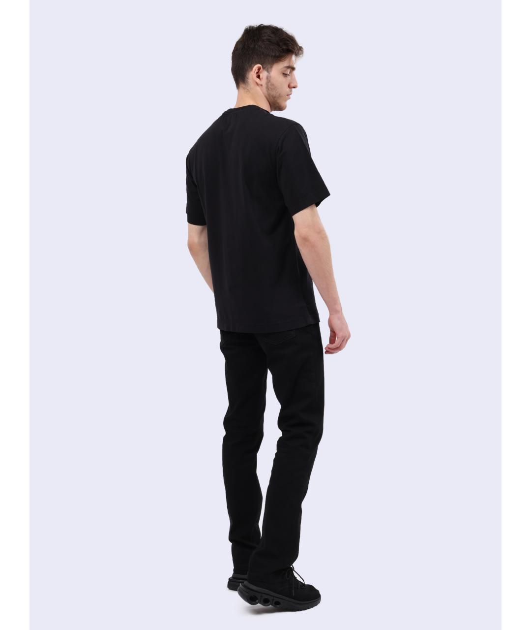 BURBERRY Черная хлопковая футболка, фото 3