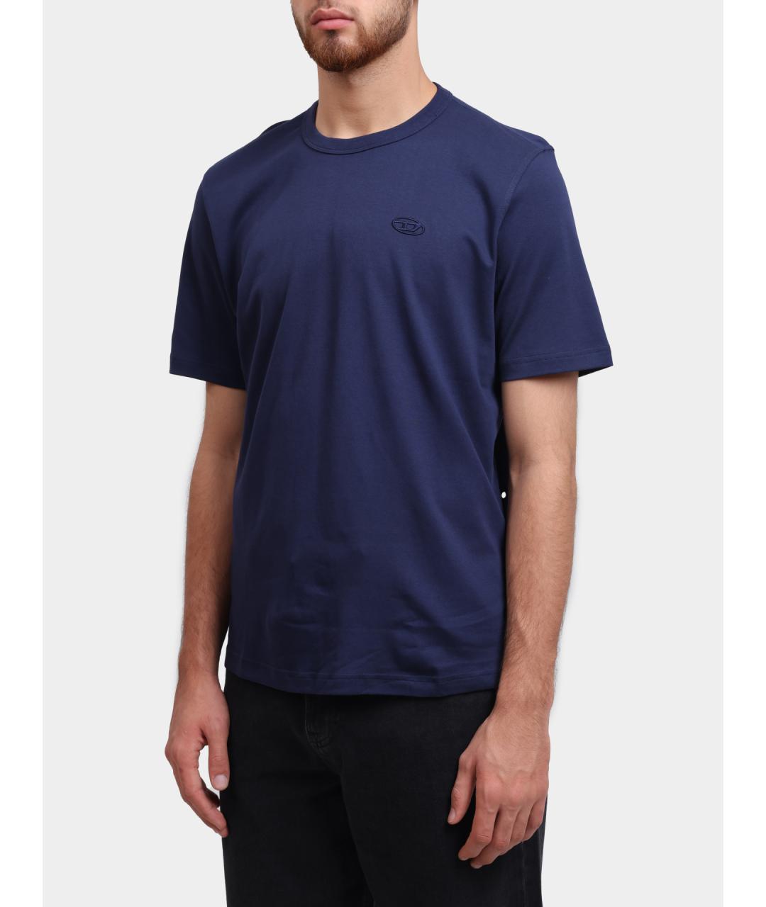 DIESEL Темно-синяя хлопковая футболка, фото 3