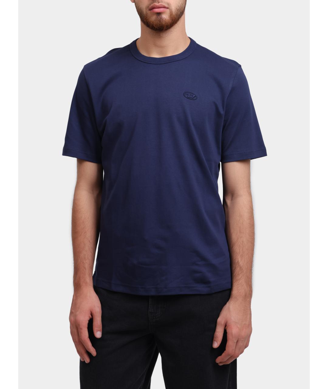 DIESEL Темно-синяя хлопковая футболка, фото 5
