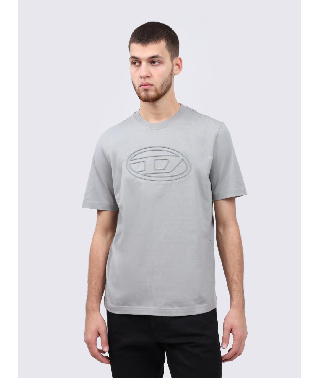 DIESEL Серая хлопковая футболка, фото 6