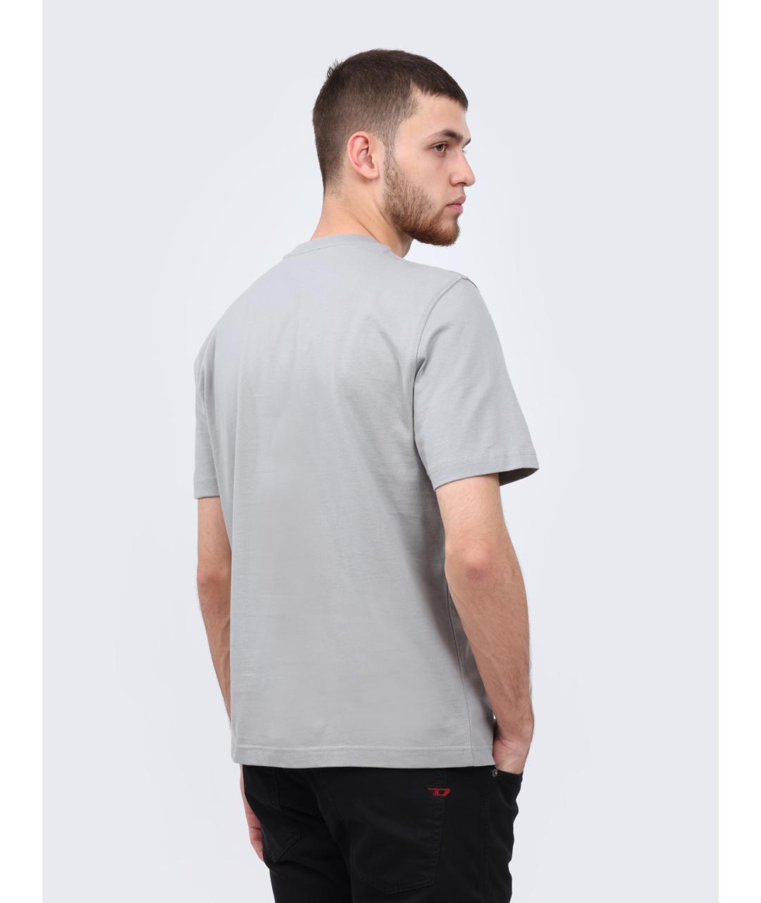 DIESEL Серая хлопковая футболка, фото 5