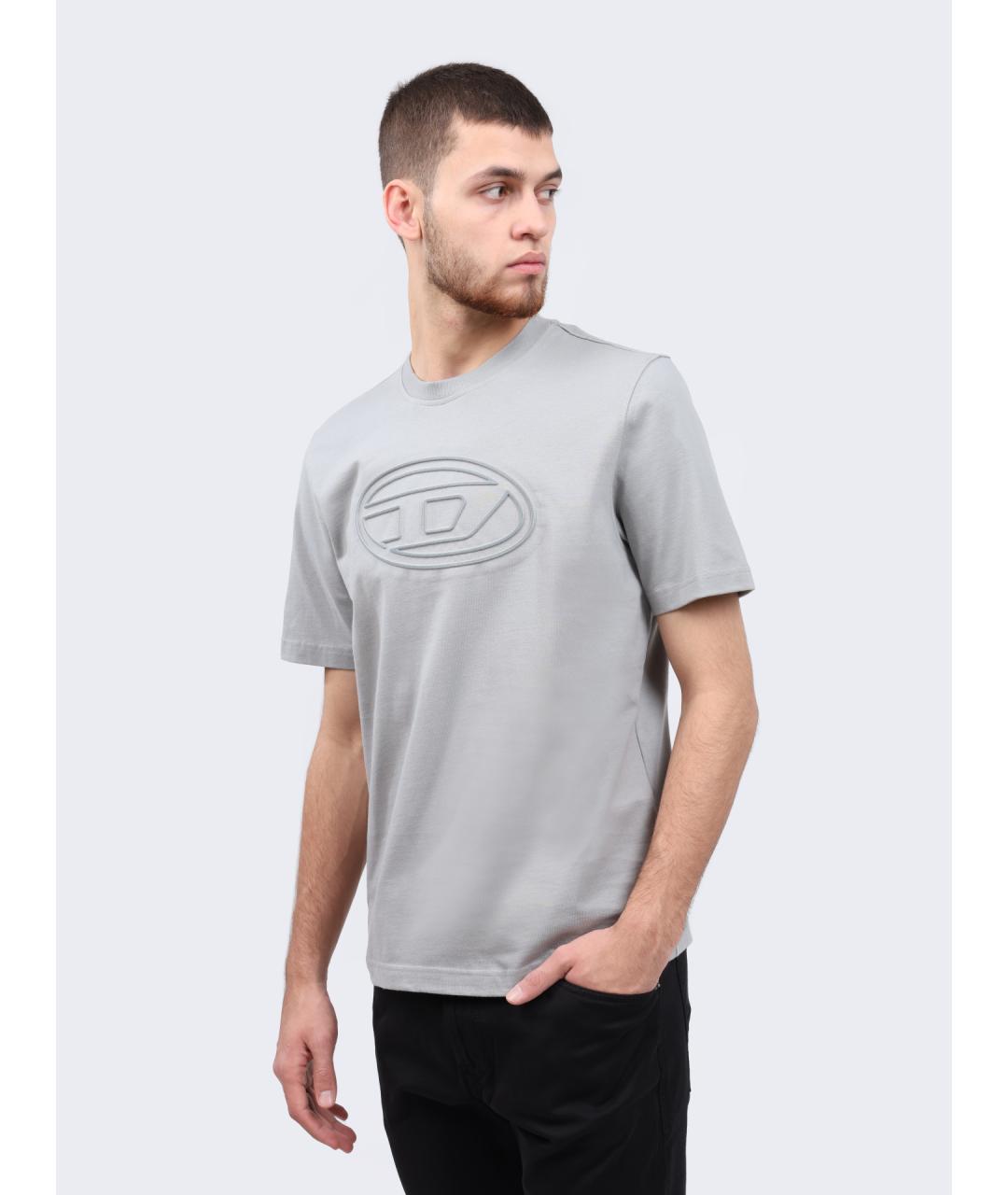 DIESEL Серая хлопковая футболка, фото 3
