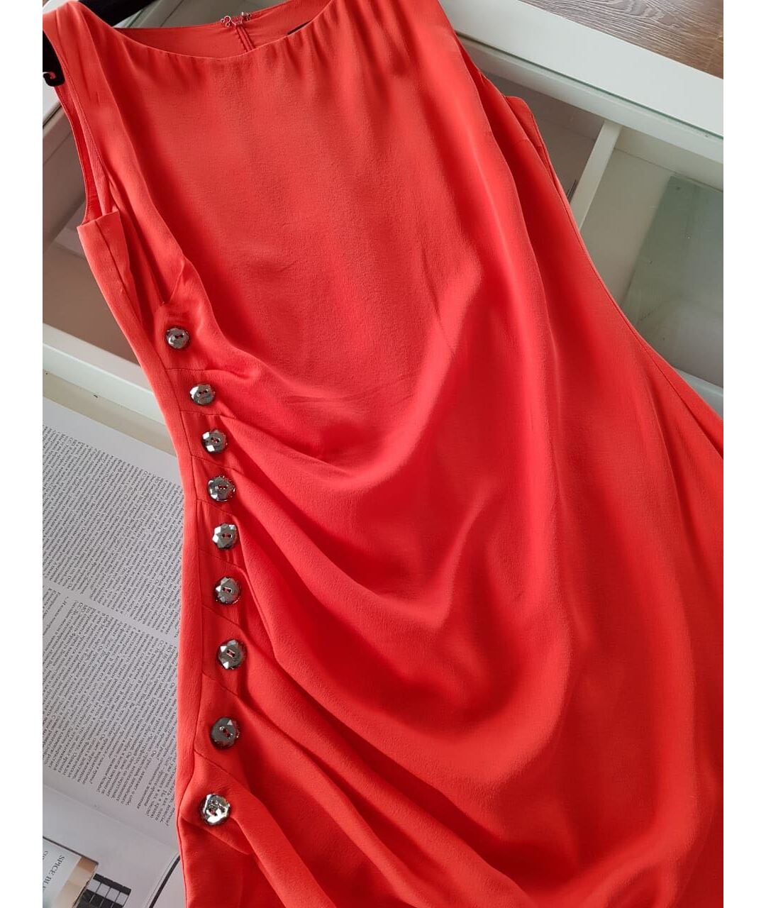 AZZARO Красное шелковое повседневное платье, фото 8