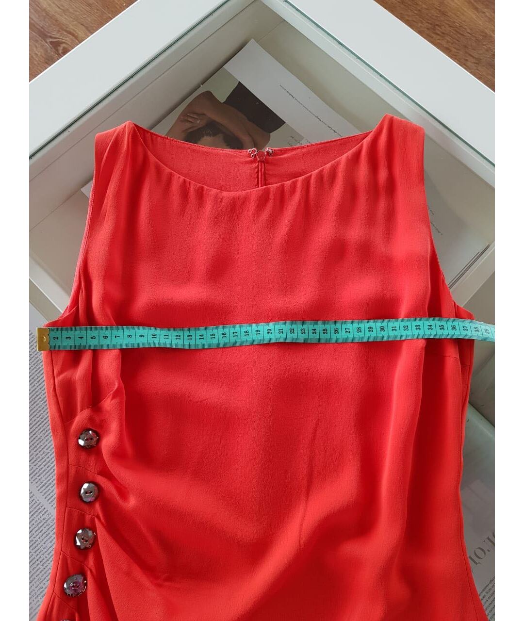 AZZARO Красное шелковое повседневное платье, фото 6