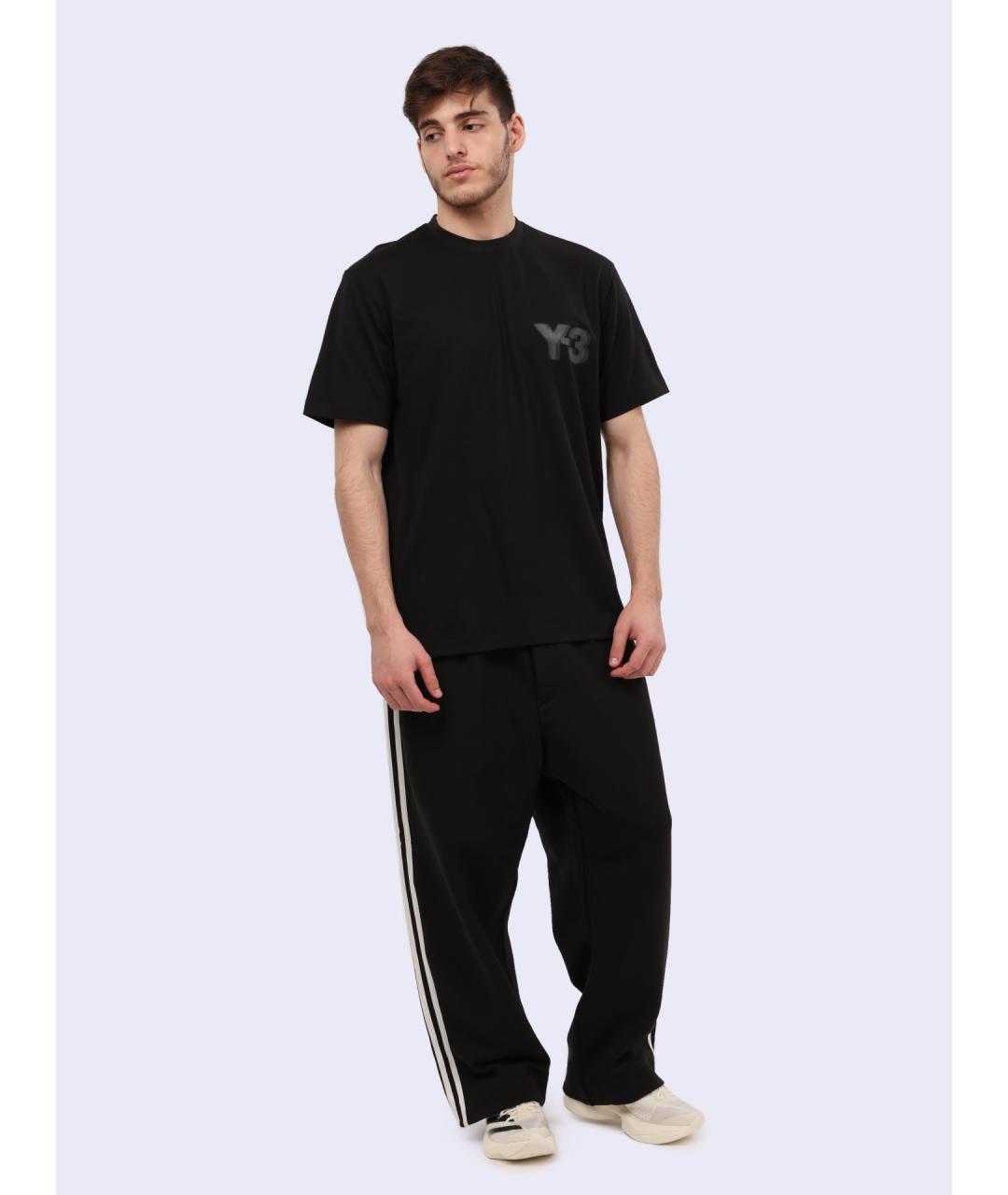 Y-3 Черная хлопковая футболка, фото 5