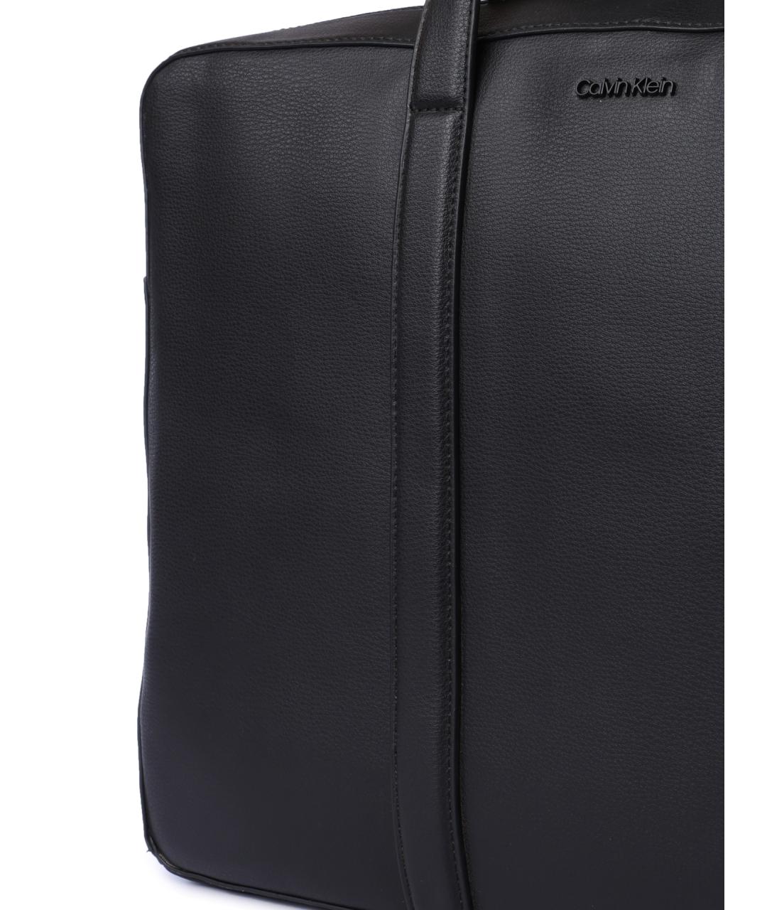 CALVIN KLEIN Черный портфель из искусственной кожи, фото 3