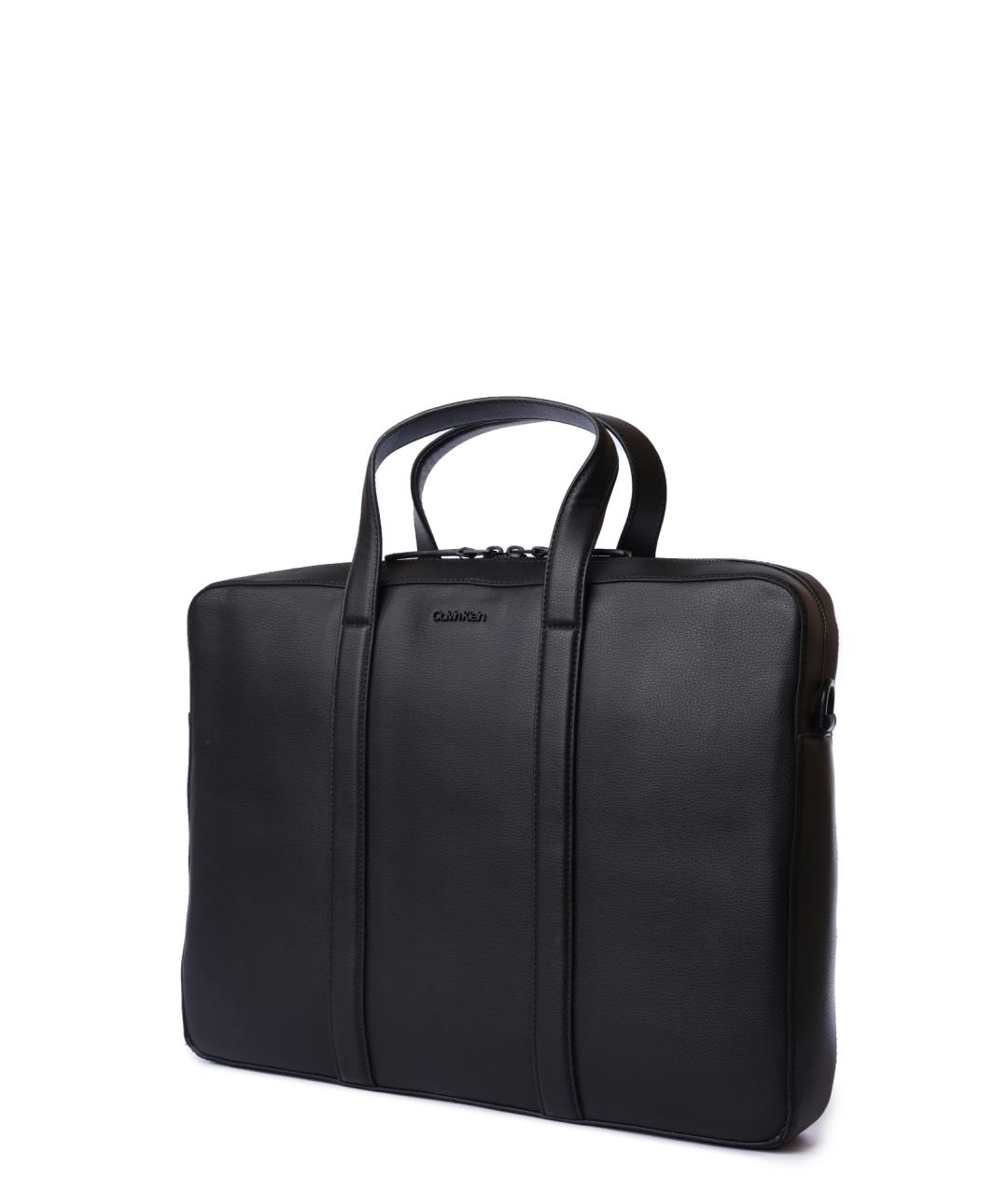 CALVIN KLEIN Черный портфель из искусственной кожи, фото 2