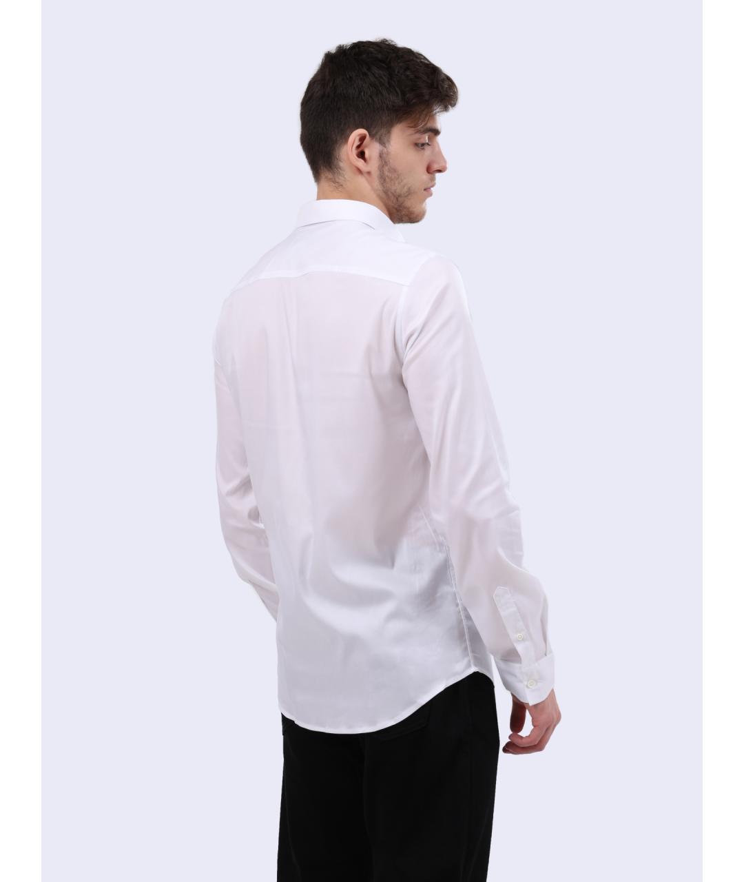 ARMANI EXCHANGE Белая хлопко-лиоцелловая кэжуал рубашка, фото 4