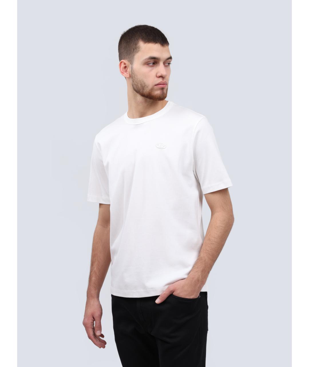 DIESEL Белая хлопковая футболка, фото 3