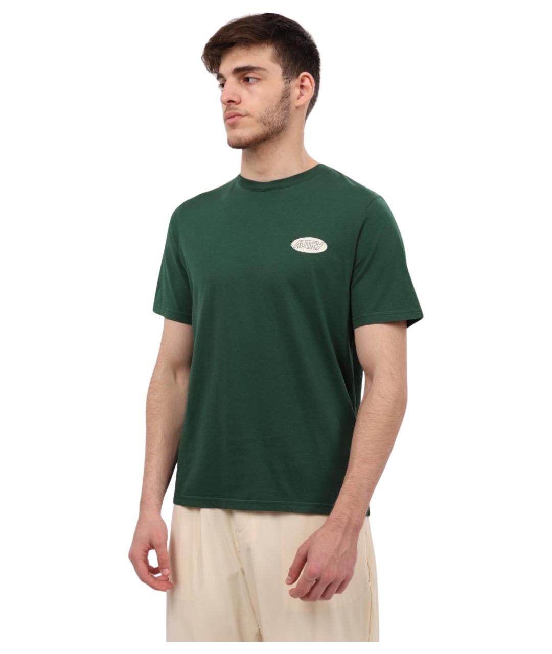 AUTRY Зеленая хлопковая футболка, фото 1