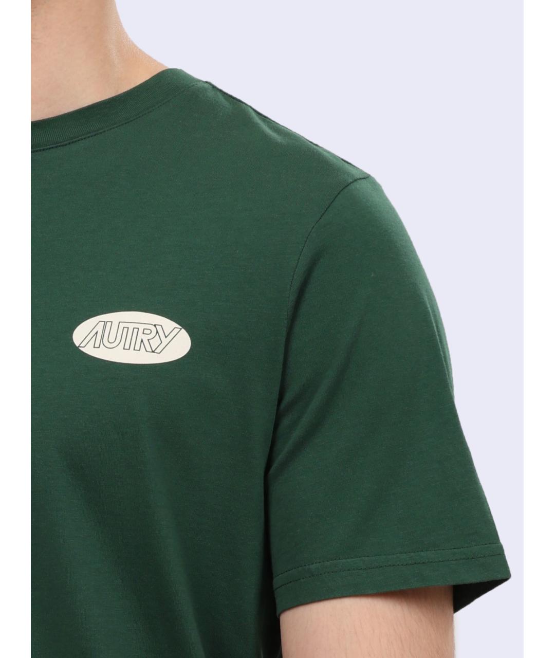 AUTRY Зеленая хлопковая футболка, фото 3