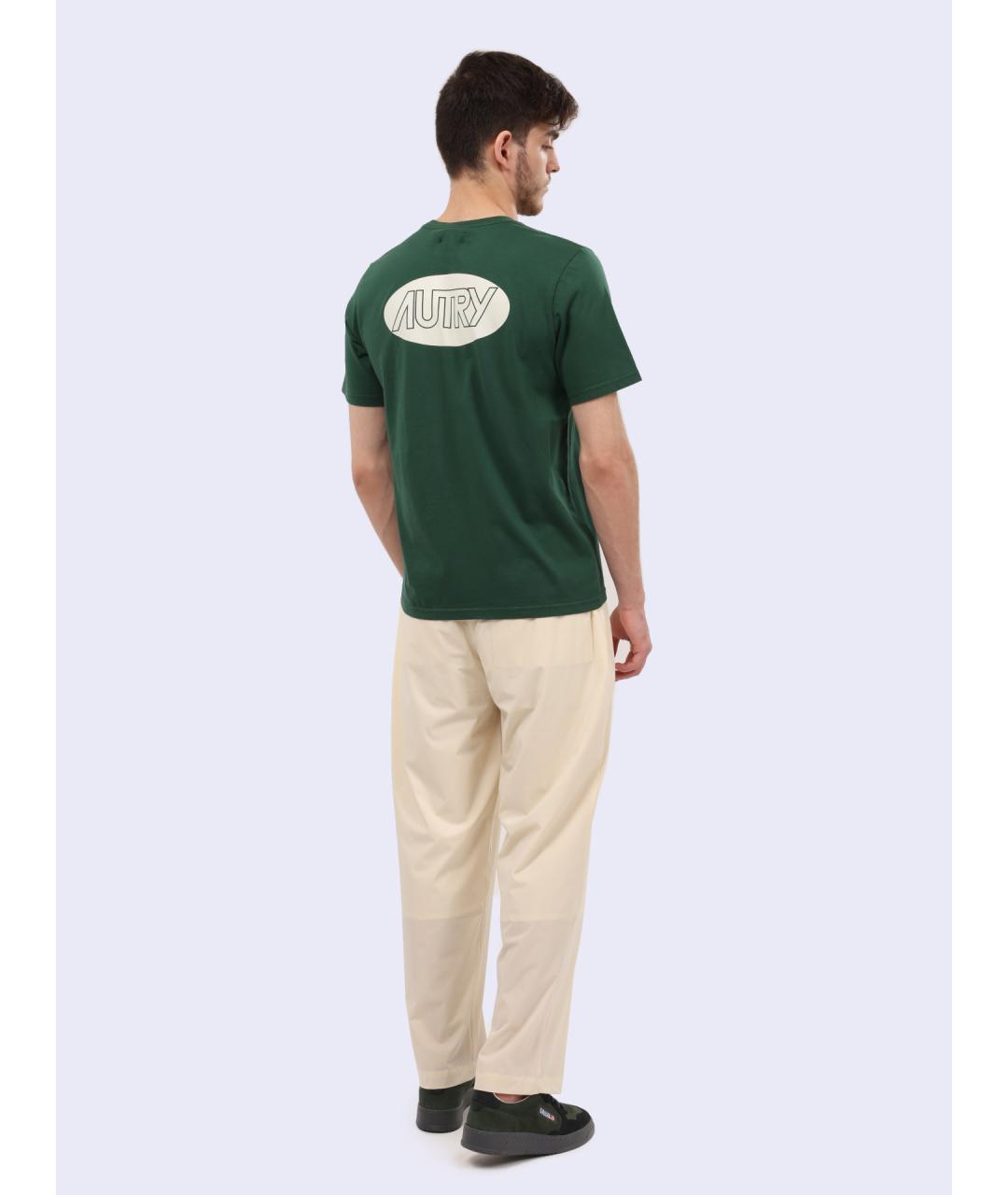 AUTRY Зеленая хлопковая футболка, фото 4