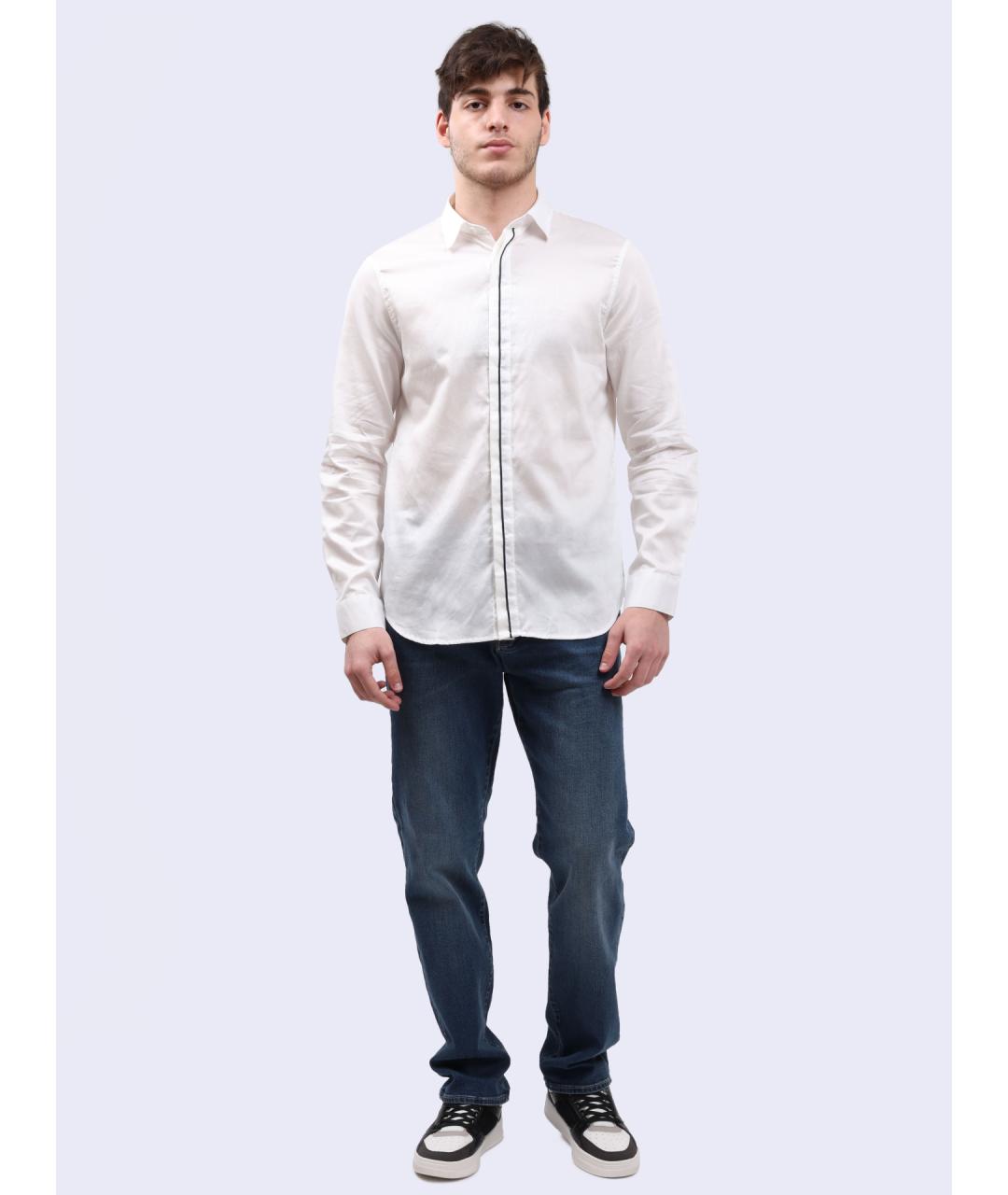ARMANI EXCHANGE Белая хлопковая кэжуал рубашка, фото 2