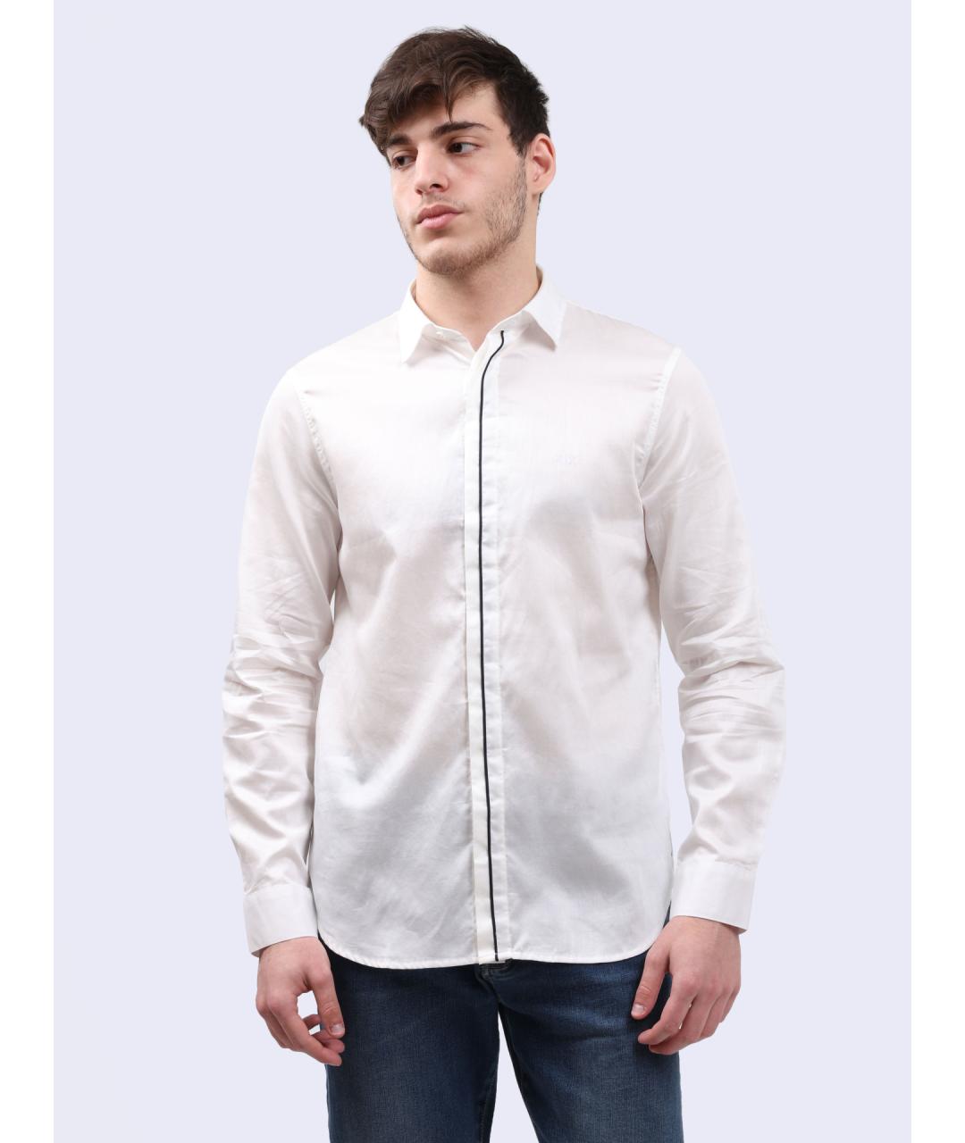 ARMANI EXCHANGE Белая хлопковая кэжуал рубашка, фото 5